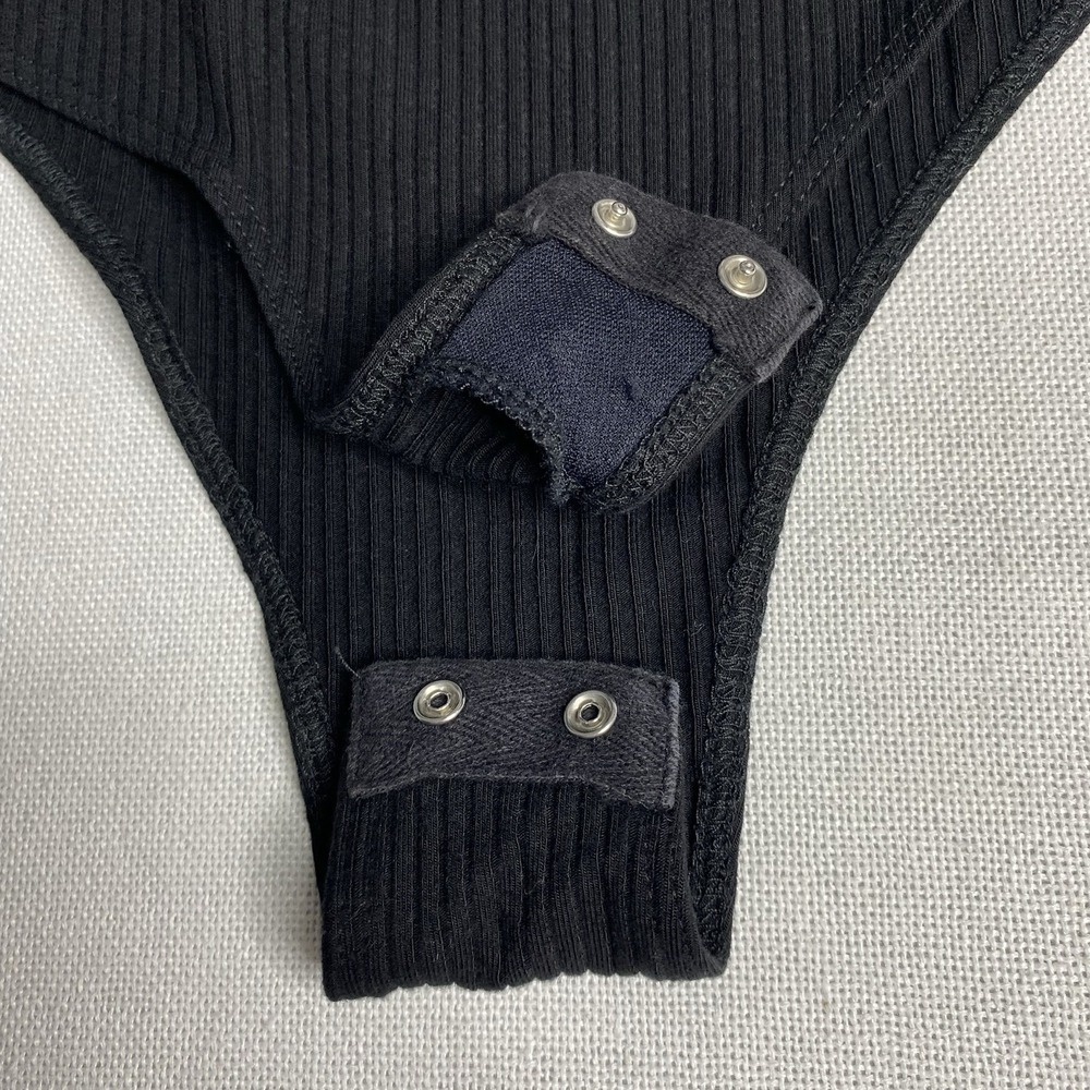Reformation Jeans Women's Ribbed Bodysuit Black Size Medium - Picture 9 of 12
